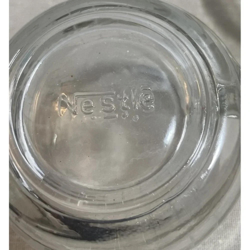 Nestle' Etched Glass World Globe/Map Coffee Mugs‎ Cups Vintage 1970 Set Of 2